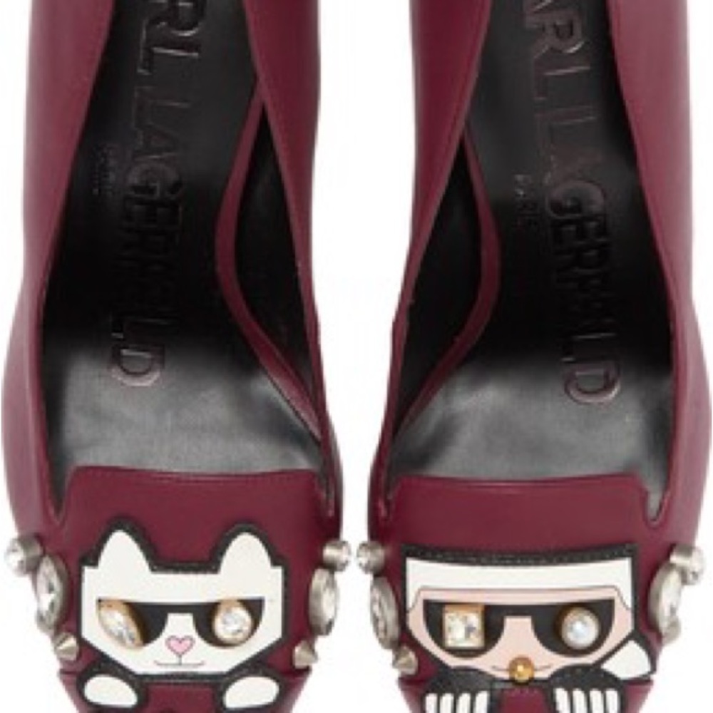 Karl Lagerfeld casias pointed toe pump in port Sz 8 1/2 - Picture 4 of 5